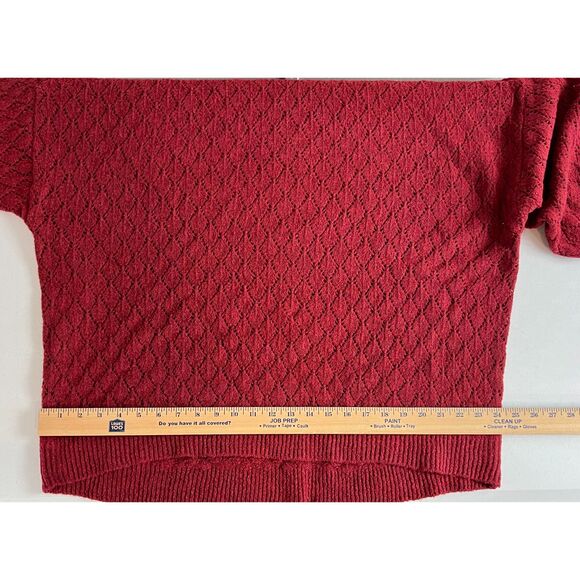 Wonderly Women's Long Sleeve Pointelle Mock Neck Tunic Sweater Red Size M - NWT - Picture 8 of 11